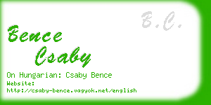 bence csaby business card